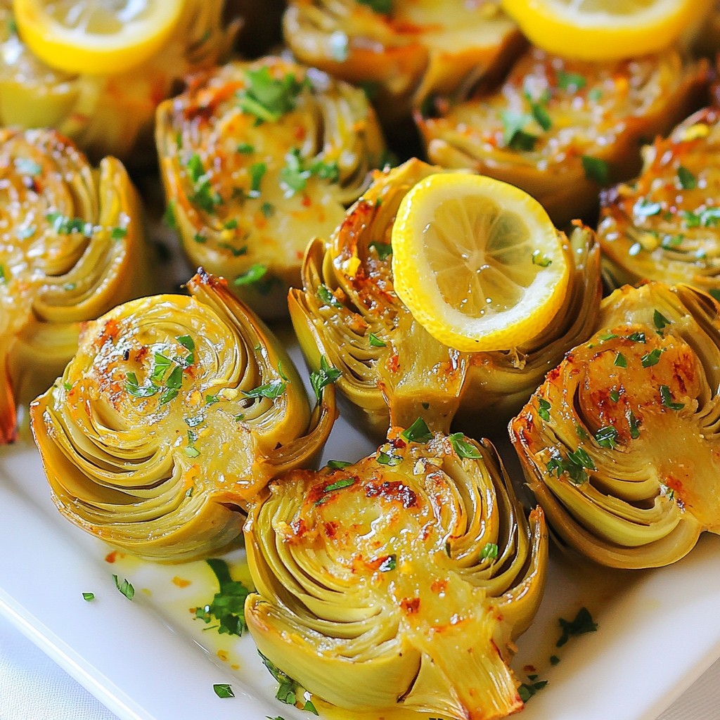 Lemon Garlic Roasted Artichokes Flavorful Treat Easy