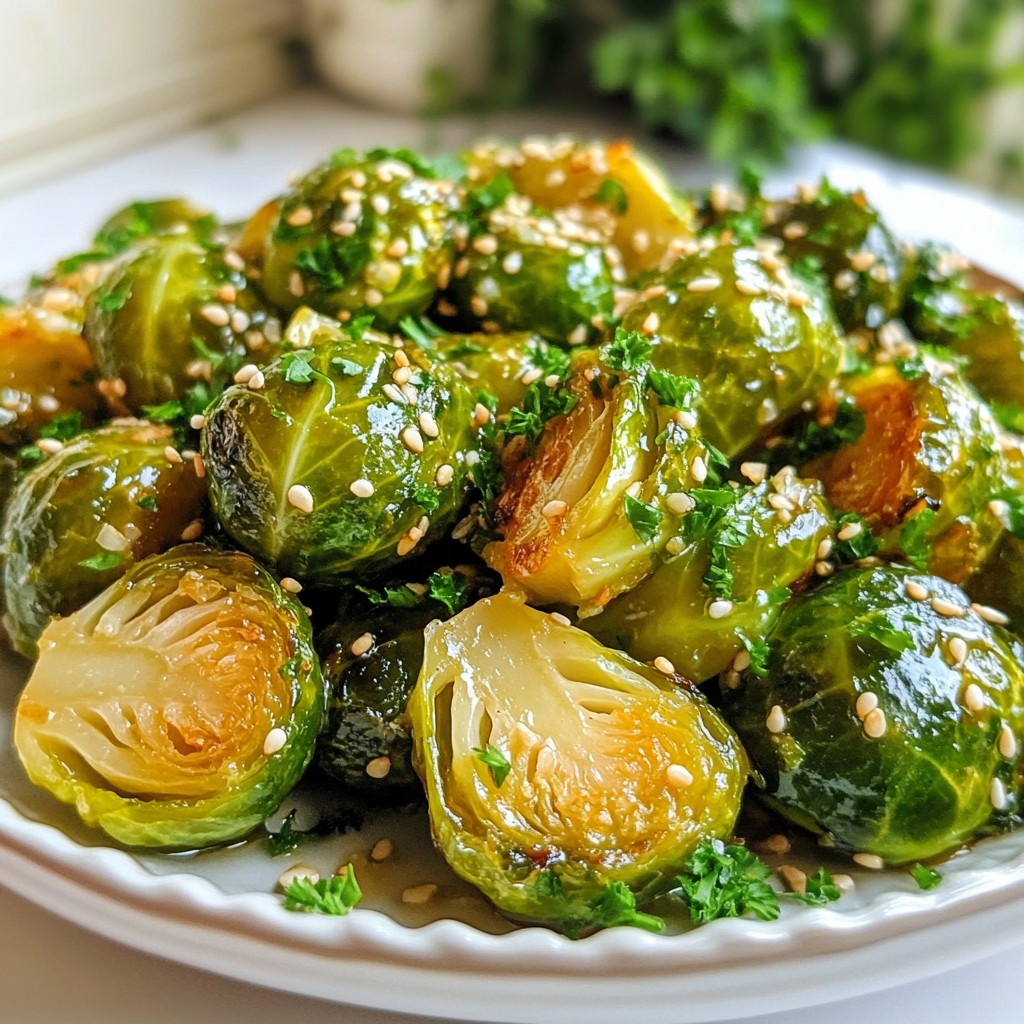 Honey Garlic Roasted Brussels Sprouts Delightful Dish