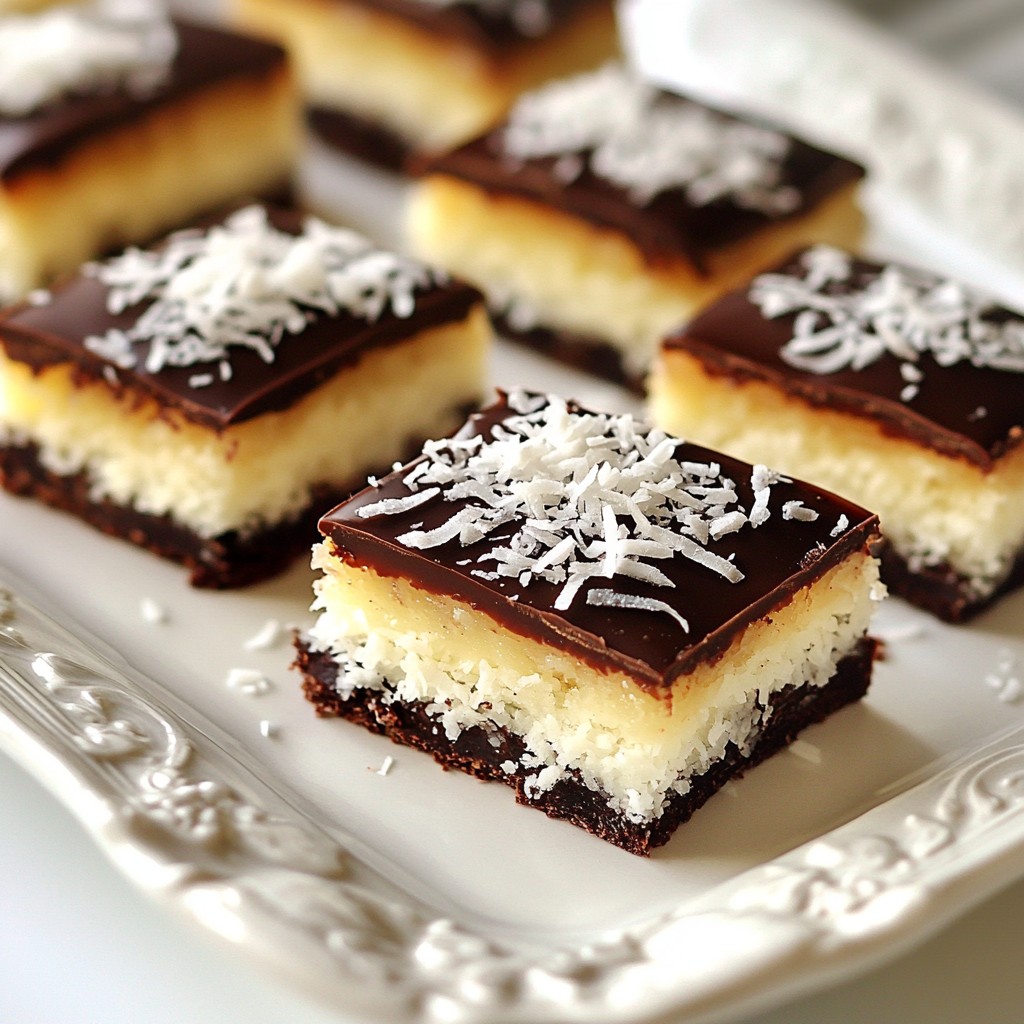 Chocolate Covered Coconut Bars Easy No-Bake Recipe