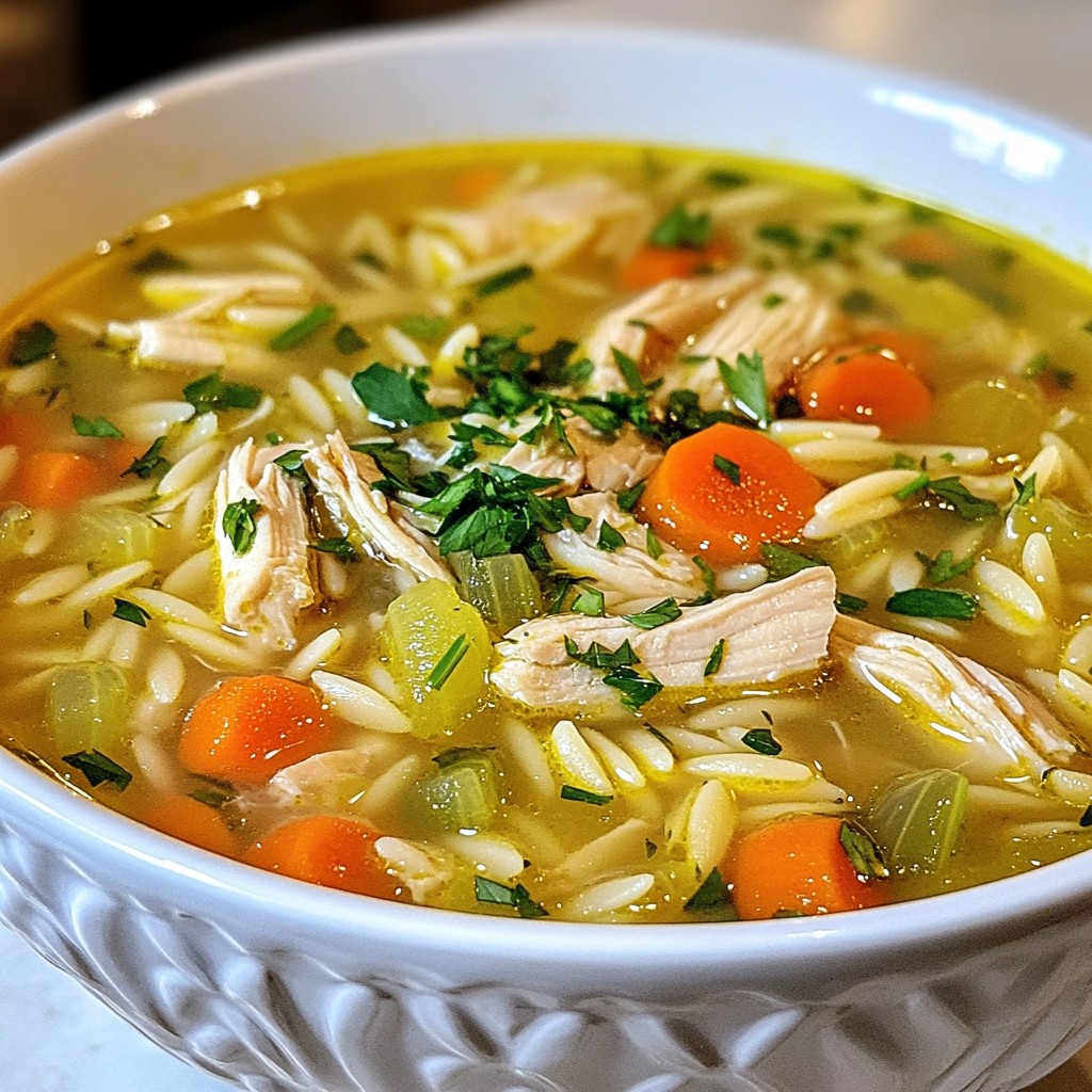 Lemon Herb Chicken Orzo Soup Comforting and Easy Recipe