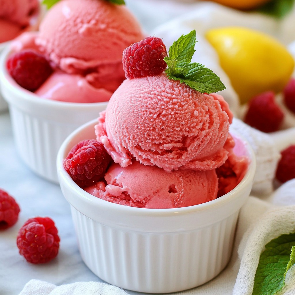 Raspberry Lemon Sorbet Refreshing Summer Delight