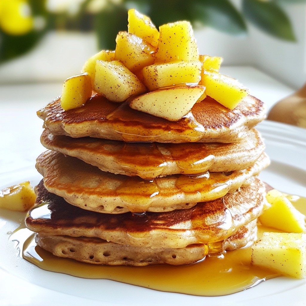 Apple Cinnamon Protein Pancakes Healthy Breakfast Treat