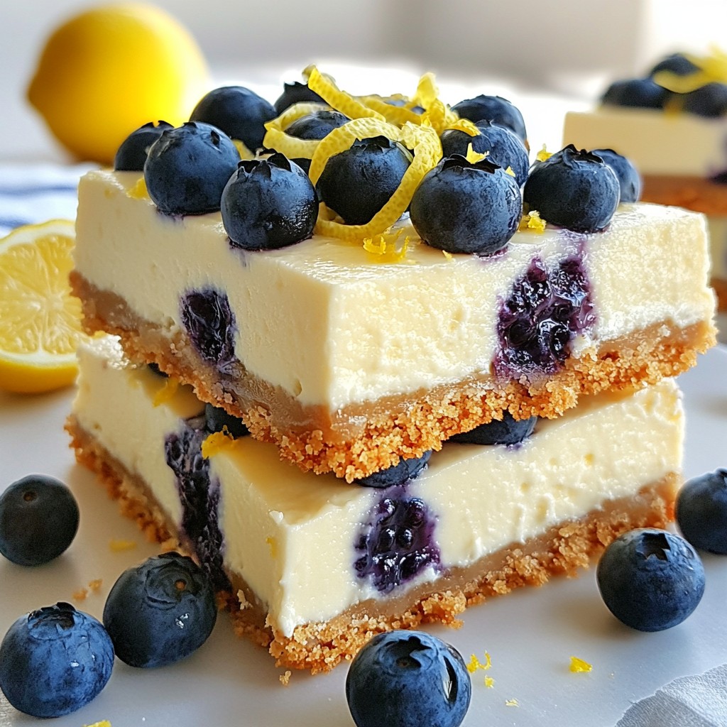 Blueberry Lemon Ricotta Cheesecake Bars Delight