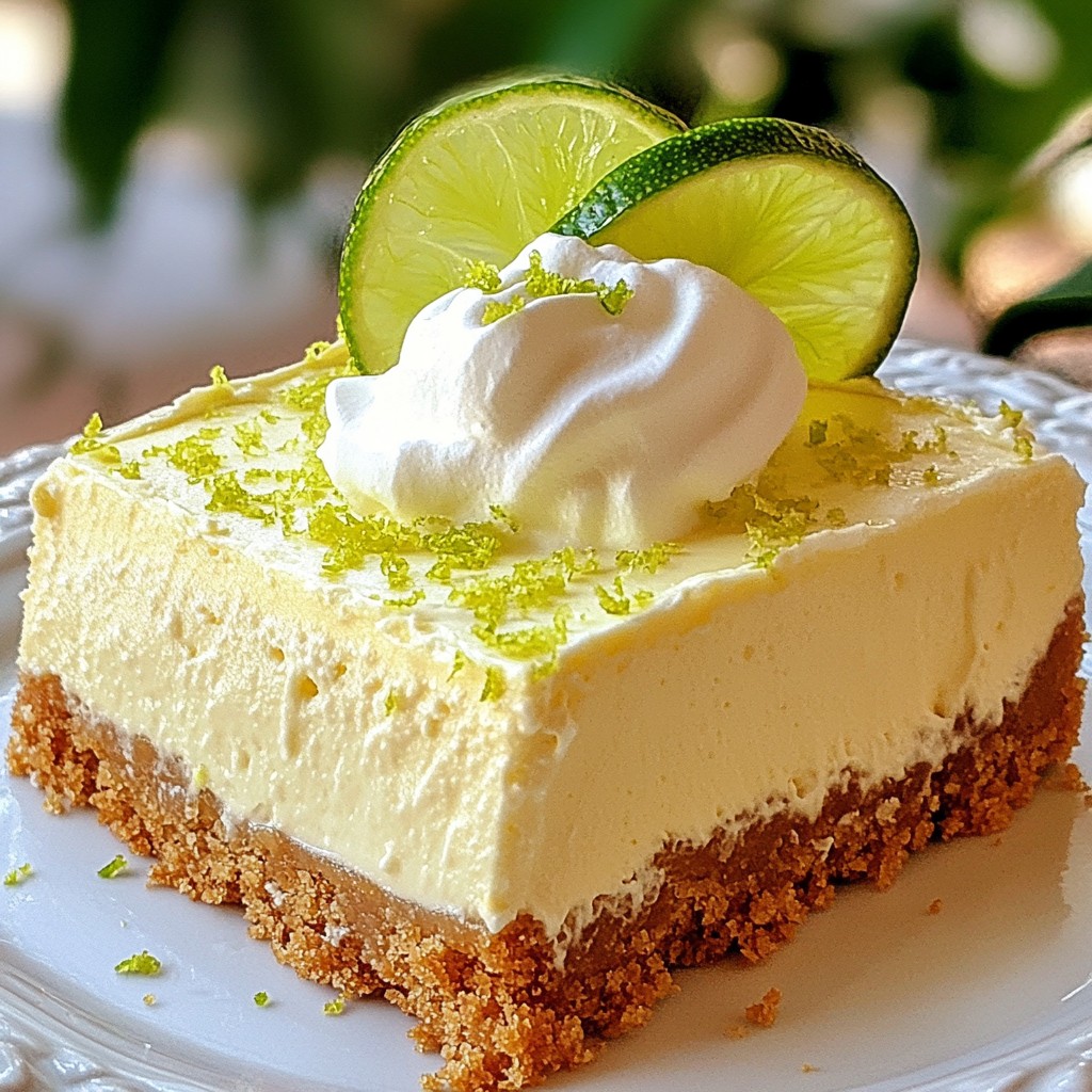 Key Lime Pie Cheesecake Bars Tangy and Creamy Treat