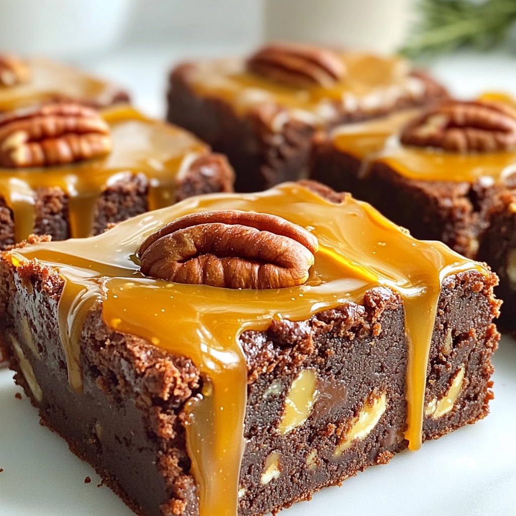 Caramel Chocolate Turtle Brownies Indulgent Dessert Recipe