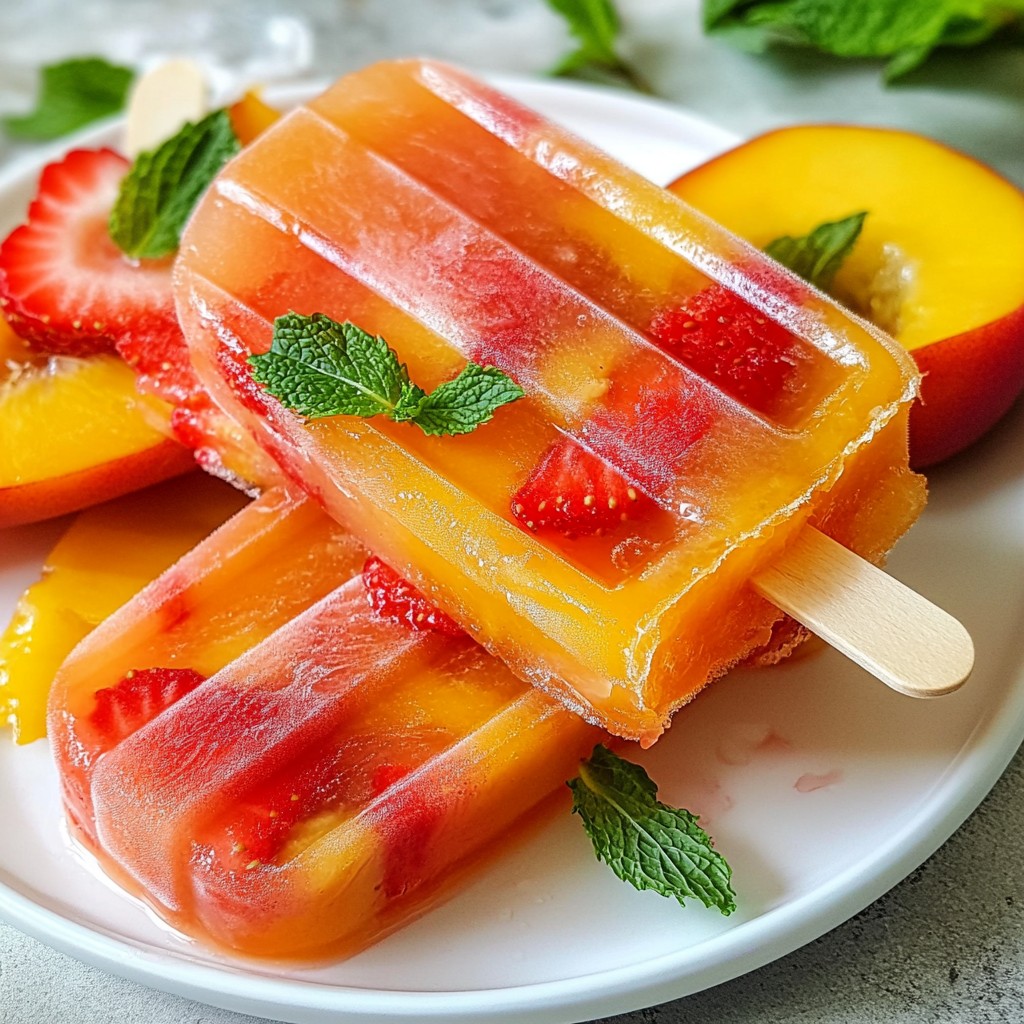 Strawberry Peach Lemonade Popsicles Refreshing Treat