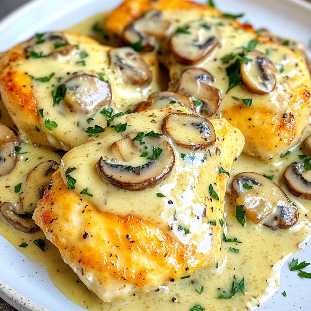 Creamy Mushroom Parmesan Chicken Flavorful Dinner Dish