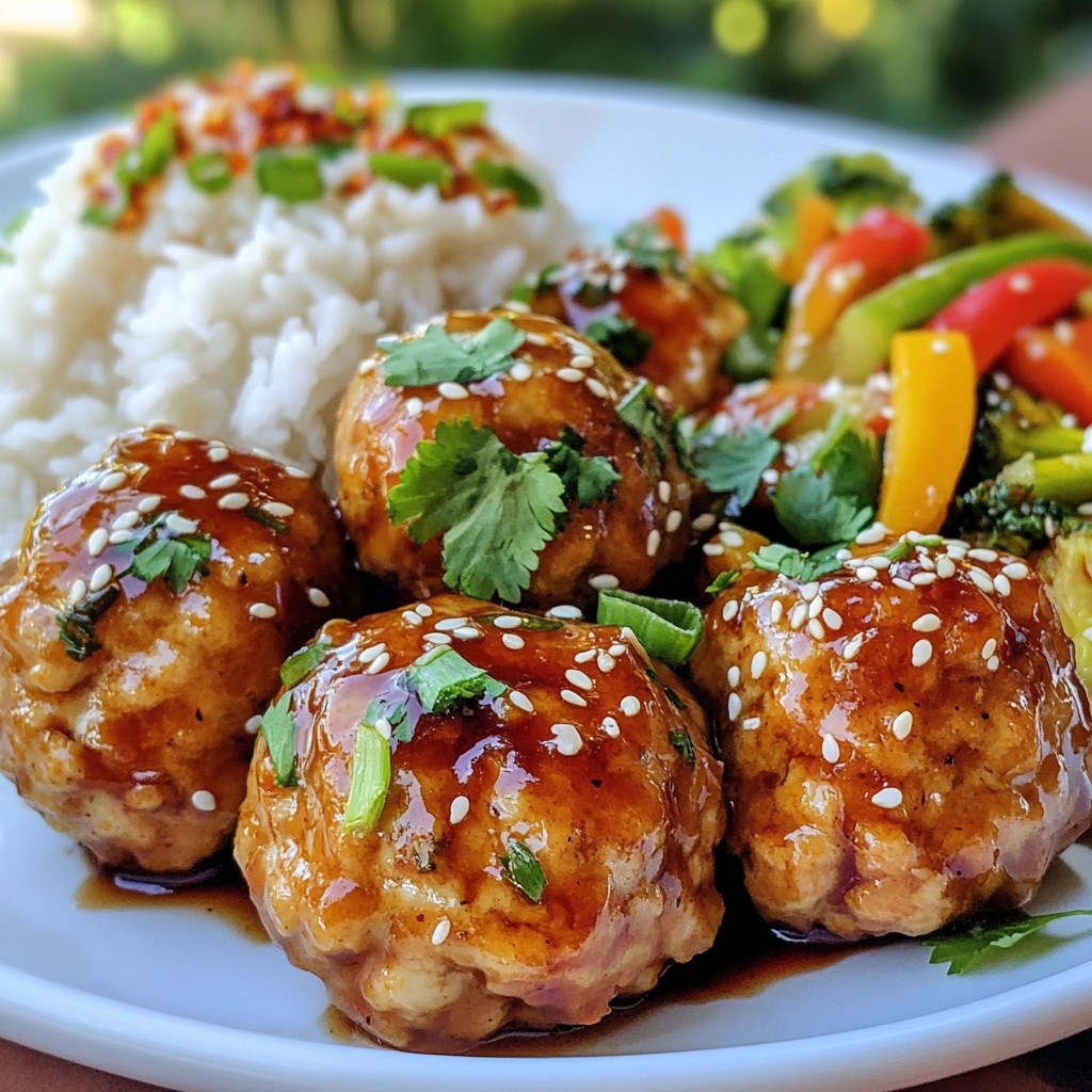 Teriyaki Glazed Chicken Meatballs Savory Dinner Option
