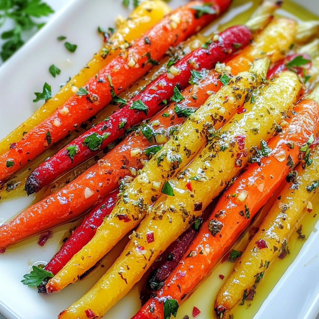 Garlic Herb Roasted Rainbow Carrots Flavorful Dish